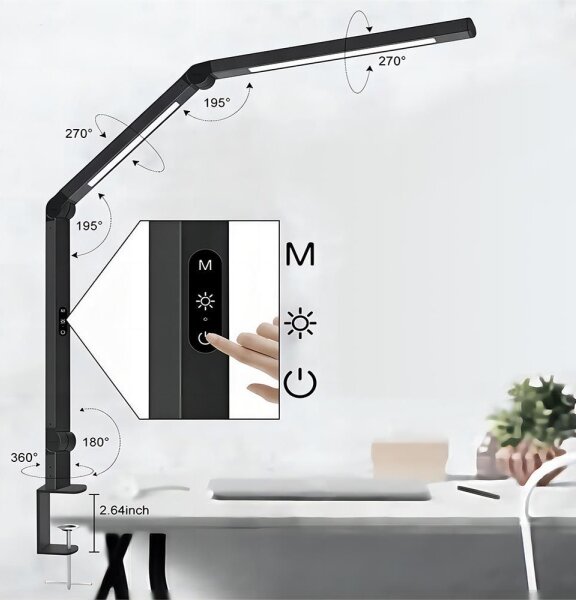 Lampada da tavolo LED dimmerabile con funzione Touch LED/12W/230V 3000-6500K CRI 92 nero