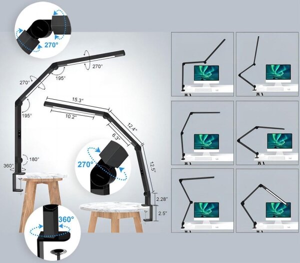Lampada da tavolo LED dimmerabile con funzione Touch LED/12W/230V 3000-6500K CRI 92 nero