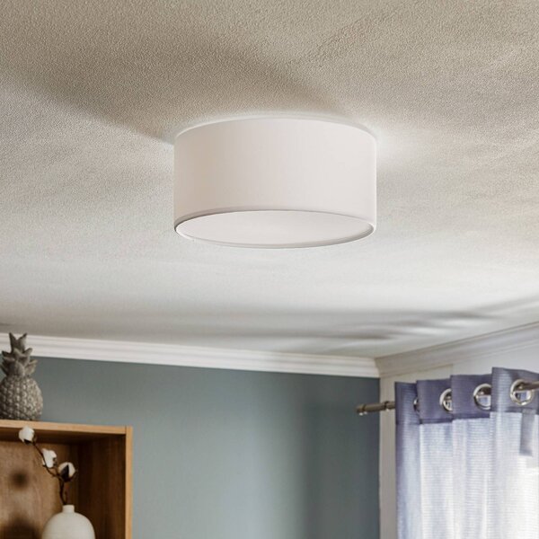 Plafoniera soffitto Rondo TK Lighting, dimmerabile, Bianco / Opale, Camera da letto, Tessuto / Stoffa / Seta, Moderno, Plafoniera
