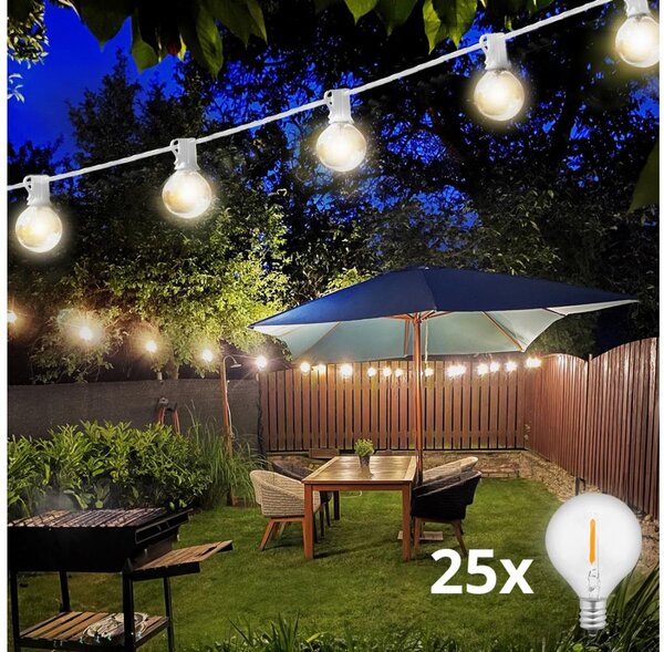 Brilagi - Catena decorativa LED da esterno GIRLANDA 25xE12 20m bianco IP44 bianco caldo