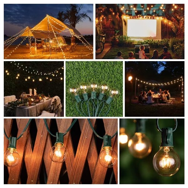 Brilagi -LED Ghirlanda decorativa da esterno 25xE12 20m verde IP44 bianco caldo