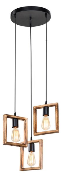 Zuma Line ASZ.1678 - Lampadario a sospensione con filo ATRIA 3xE27/20W/230V pino/nero