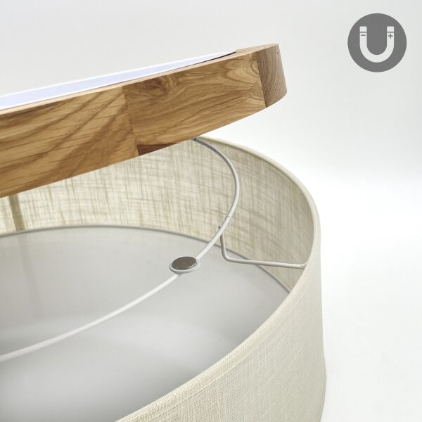 Brilagi - LED Plafoniera BELLADONNA 3xE27/15W/230V diametro 50 cm color crema/quercia