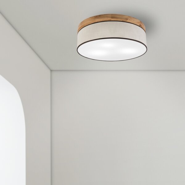 Brilagi - LED Plafoniera BELLADONNA 3xE27/15W/230V diametro 50 cm color crema/quercia