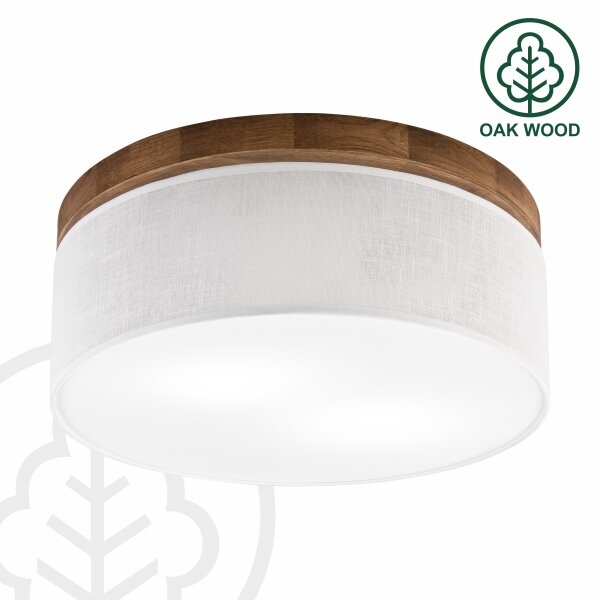 Brilagi - LED Plafoniera BELLADONNA 2xE27/15W/230V diametro 40 cm bianco/quercia ciliegio