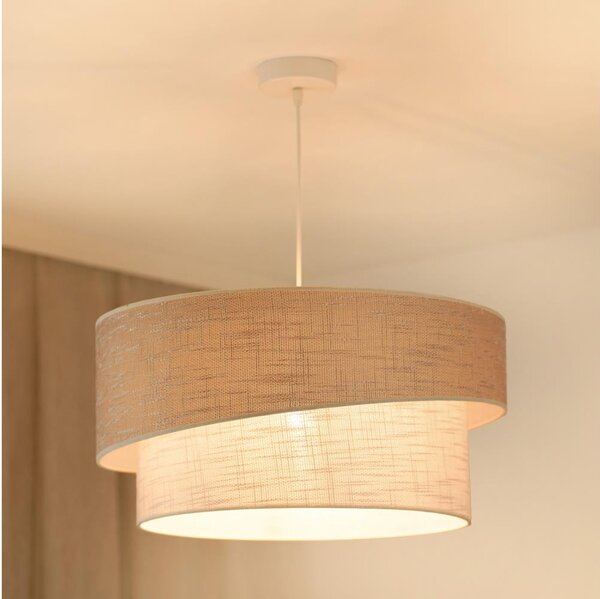 Brilagi - Lampadario a sospensione con filo DOVER SHINE 1xE27/15W/230V diametro 50 cm grigio/color crema