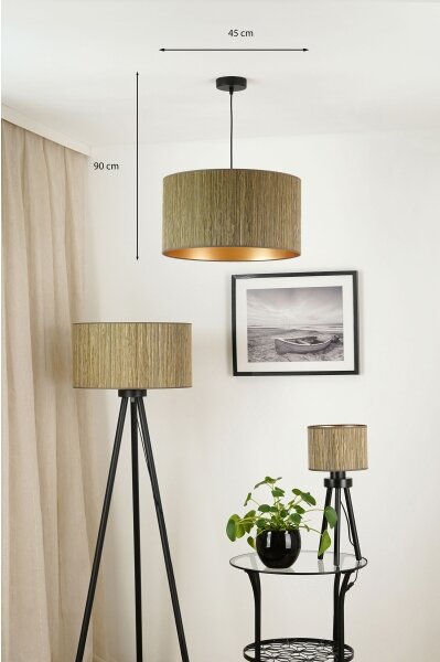 Brilagi - Lampadario a sospensione con filo BOSTON ROLLER 1xE27/15W/230V diametro 45 cm marrone/oro