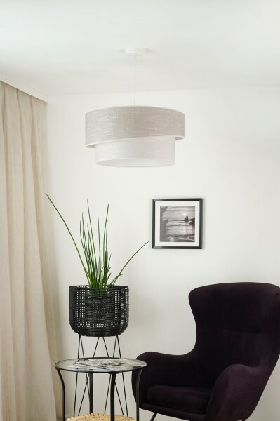 Brilagi - Lampadario a sospensione con filo DOVER SHINE 1xE27/15W/230V diametro 50 cm grigio/color crema