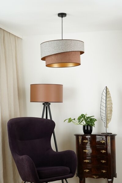 Brilagi - Lampadario a sospensione con filo VEGAS SHINE 1xE27/15W/230V diametro 50 cm grigio/marrone
