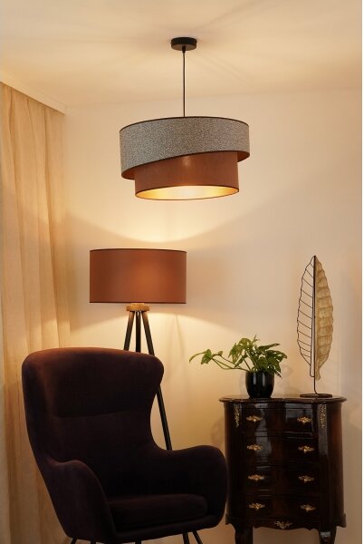 Brilagi - Lampadario a sospensione con filo VEGAS SHINE 1xE27/15W/230V diametro 50 cm grigio/marrone