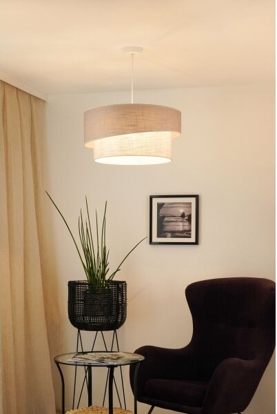 Brilagi - Lampadario a sospensione con filo DOVER SHINE 1xE27/15W/230V diametro 50 cm grigio/color crema