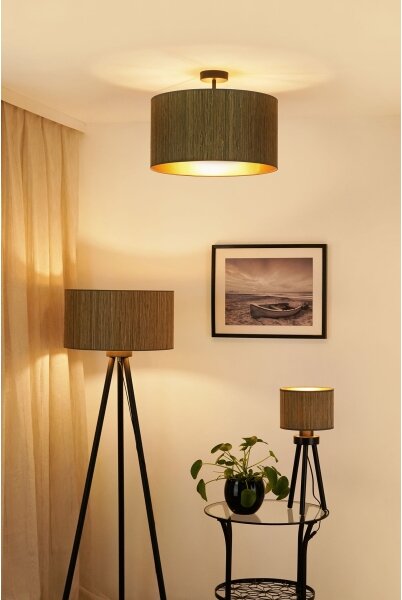 Brilagi - Lampadario a plafone BOSTON ROLLER 1xE27/15W/230V diametro 45 cm marrone/oro