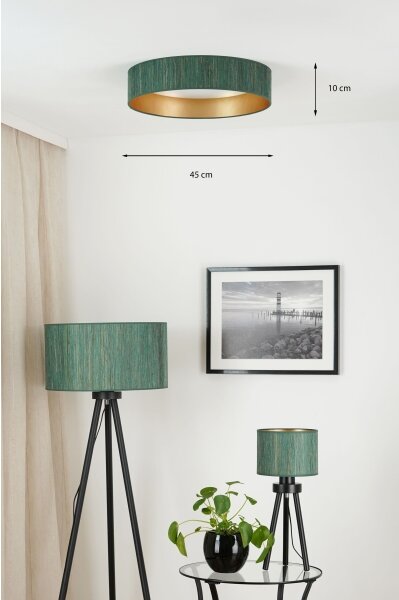 Brilagi - Plafoniera LED BOSTON ROLLER LED/24W/230V diametro 45 cm verde/oro