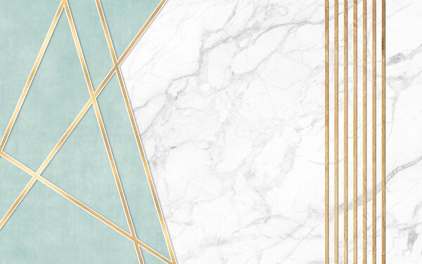 Carta da parati Elegante design in marmo e menta, Carta da parati 3d figure, Carta da parati popolare, u95385 - Tapeko.it