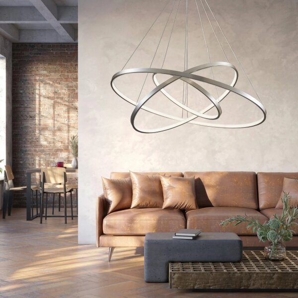 Lampadario LED a sospensione con filo LEA LED/60W/230V 4000K diametro 80 cm cromo