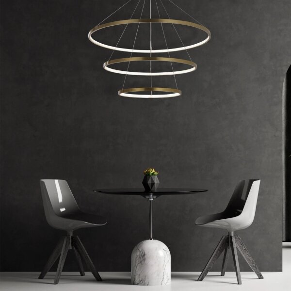 Lampadario LED a sospensione con filo LEA LED/60W/230V 4000K diametro 80 cm oro