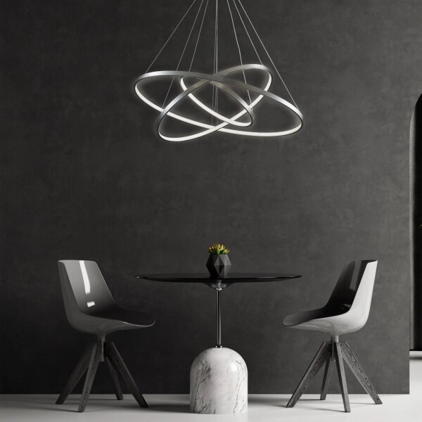 Lampadario LED a sospensione con filo LEA LED/60W/230V 4000K diametro 80 cm cromo