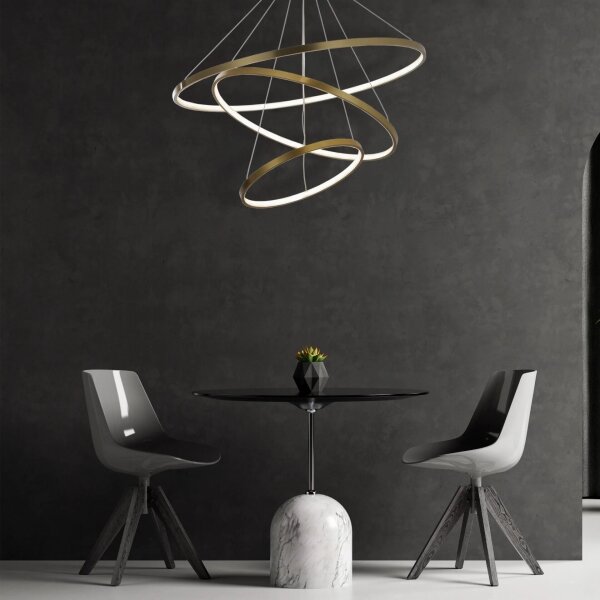 Lampadario LED a sospensione con filo LEA LED/60W/230V 4000K diametro 80 cm oro