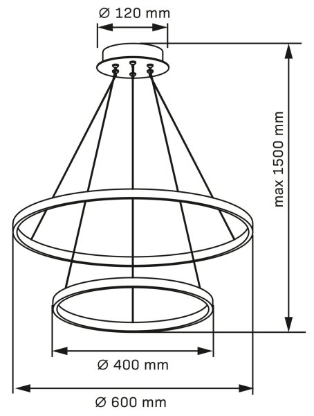 Lampadario LED a sospensione con filo LEA LED/35W/230V 4000K diametro 60 cm cromo