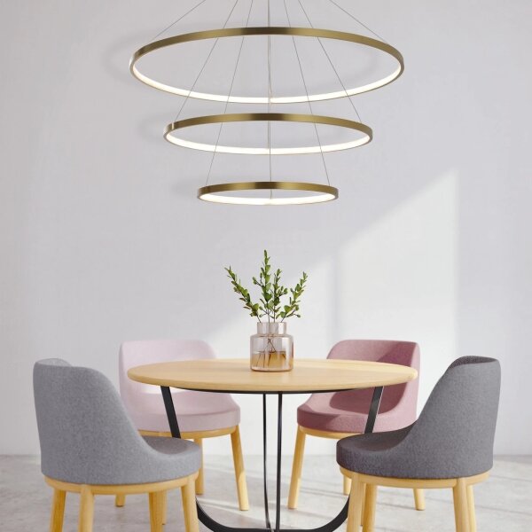 Lampadario LED a sospensione con filo LEA LED/60W/230V 4000K diametro 80 cm oro