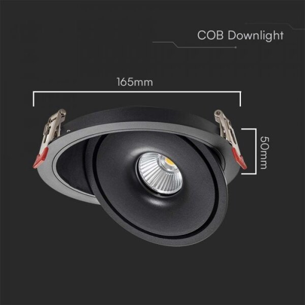 LED Faretto da incasso LED/20W/230V 3000/4000/6400K diametro 16,5 cm nero