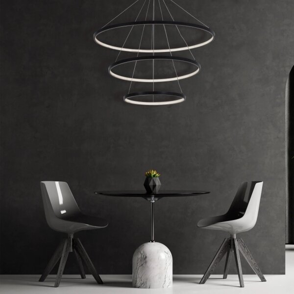Lampadario LED a sospensione con filo LEA LED/60W/230V 4000K diametro 80 cm nero