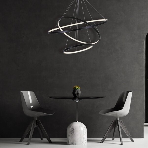 Lampadario LED a sospensione con filo LEA LED/60W/230V 4000K diametro 80 cm nero
