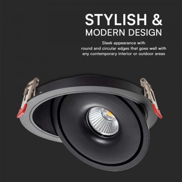 LED Faretto da incasso LED/20W/230V 3000/4000/6400K diametro 16,5 cm nero