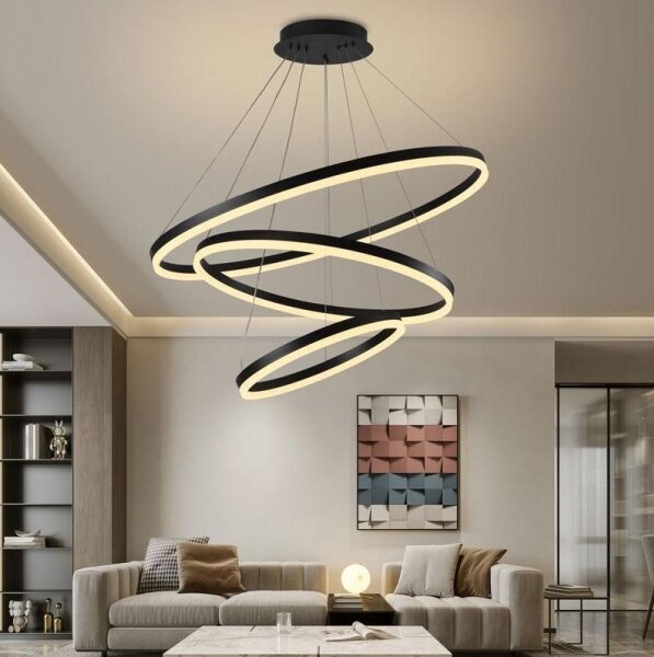 Brilagi - Lampada LED dimmerabile a sospensione con cavo CIRCLE LED/125W/230V 3000-6500K nero+telecomando