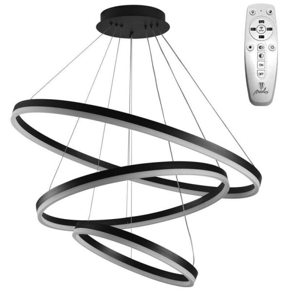 Brilagi - Lampada LED dimmerabile a sospensione con cavo CIRCLE LED/125W/230V 3000-6500K nero+telecomando