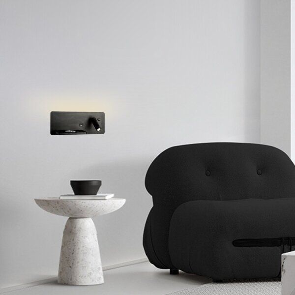 Immax 08288L-LED Applique con ripiano, USB e ricarica wireless LED/3W/230V + LED/3W