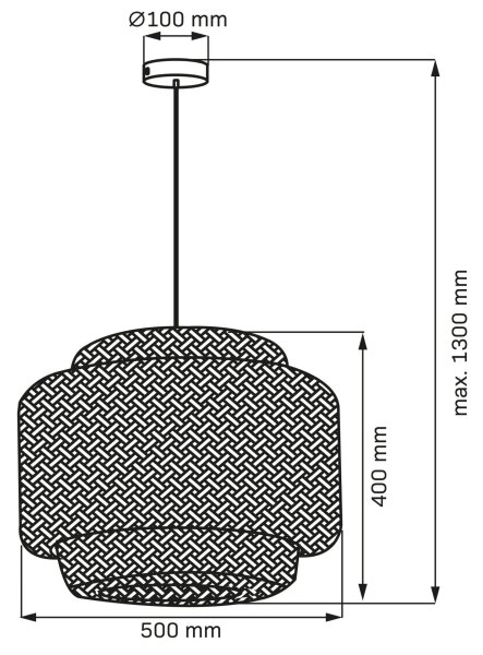 Lampadario a sospensione con filo BERTA 1xE27/20W/230V diametro 50 cm bambù