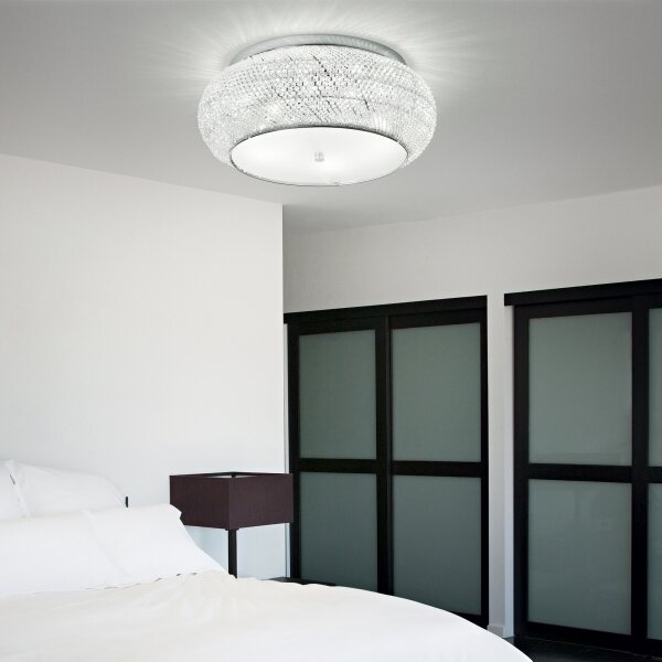 Ideal Lux - Plafoniera di cristallo PASHA 14xE14/40W/230V diametro 65 cromo