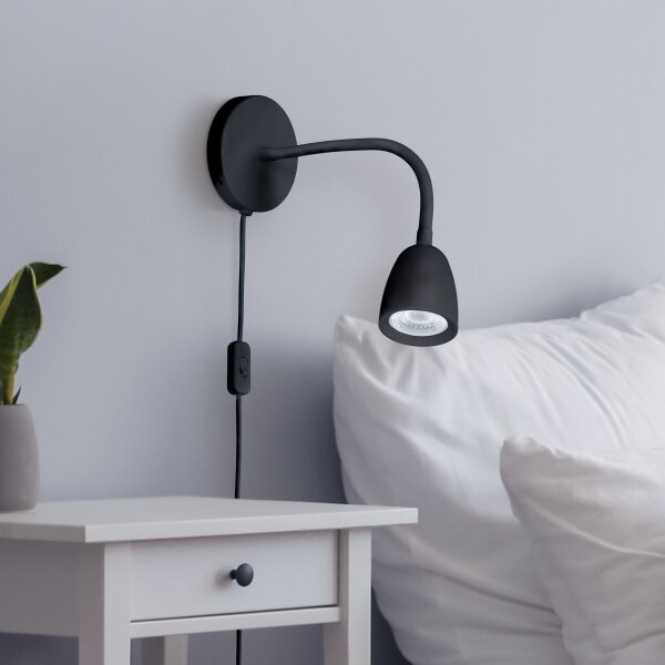 Solight WO54-B - LED Lampada da parete dimmerabile LED/4W/230V nero