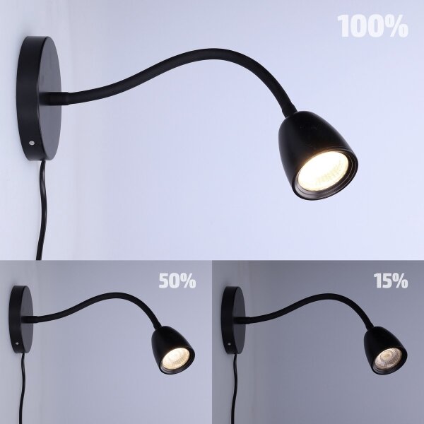 Solight WO54-B - LED Lampada da parete dimmerabile LED/4W/230V nero