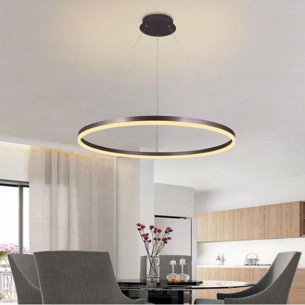 Brilagi - Lampada a sospensione dimmerabile su cavo CIRCLE LED/55W/230V 3000-6500K marrone+telecomando