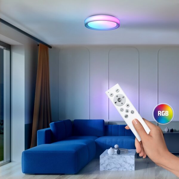 Solight WO8015 - Plafoniera LED RGB dimmerabile FLOCO LED/30W/230V+RGB/6W+RC d.40cm