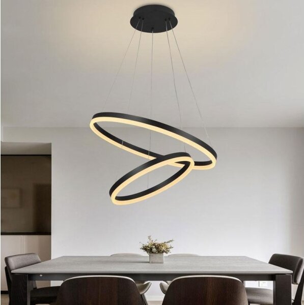 Brilagi - Lampadario LED dimmerabile a cavo CIRCLE LED/70W/230V 3000-6500K nero + telecomando