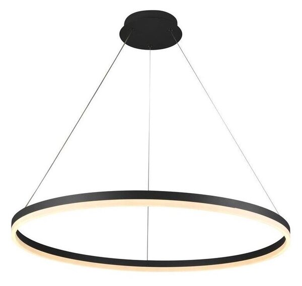 Brilagi - Lampadario LED dimmerabile a sospensione con cavo CIRCLE LED/55W/230V 3000-6500K nero + telecomando