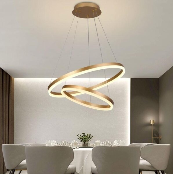 Brilagi - Lampadario dimmerabile a sospensione su cavo CIRCLE LED/70W/230V 3000-6500K oro + telecomando