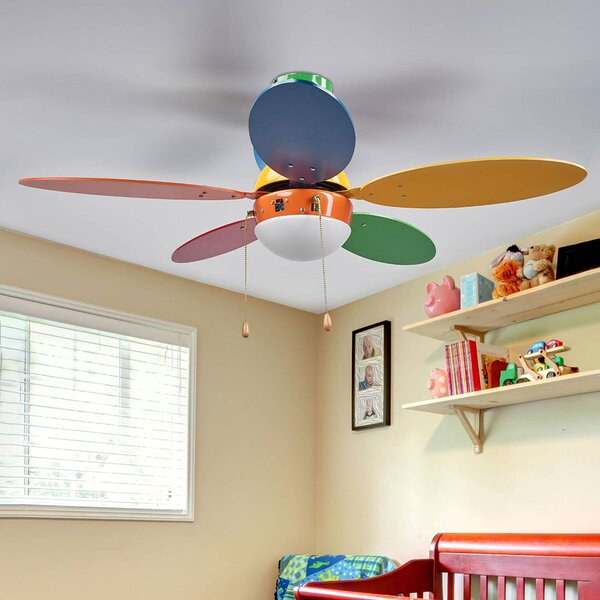 Lindby Ventilatore da soffitto colorato Corinna con luce