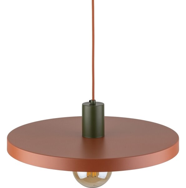 Lampadario a sospensione con filo SILA 1xE27/15W/230V diametro 40 cm color mattone/verde