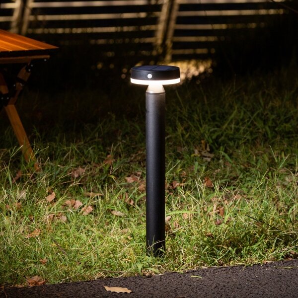 Lampada solare LED GWINEA LED/4,5W/3,7V 2000mAh 50cm IP44 nera con sensore