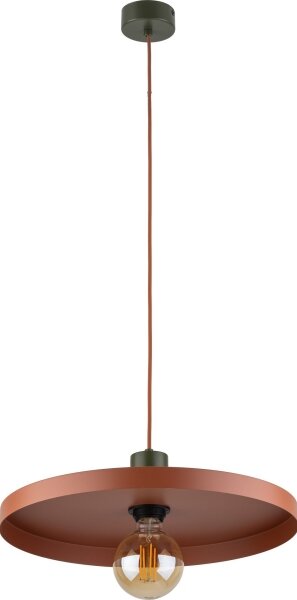 Lampadario a sospensione con filo SILA 1xE27/15W/230V diametro 40 cm color mattone/verde