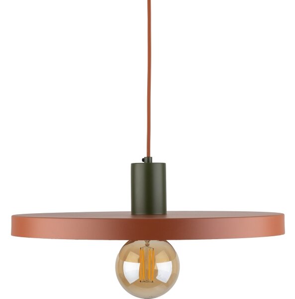 Lampadario a sospensione con filo SILA 1xE27/15W/230V diametro 40 cm color mattone/verde