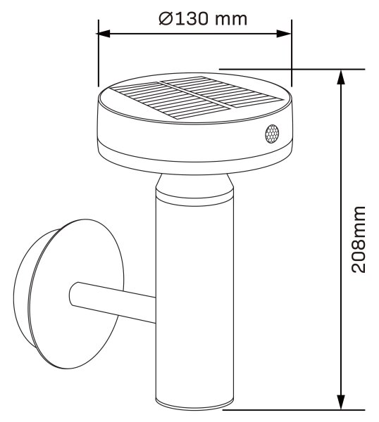 Applique a LED solare con sensore GWINEA LED/4,5W/3,7V IP44 nero