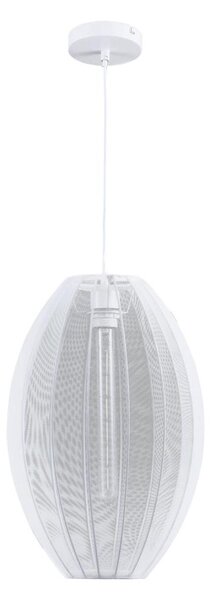 Lampadario a sospensione con filo KAREI 1xE27/20W/230V diametro 30 cm bianco
