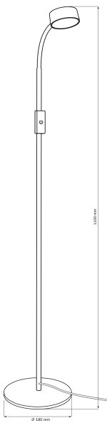Lampada da terra dimmerabile a LED BRUNO LED/3W/230V 3000/4000/6500K nero