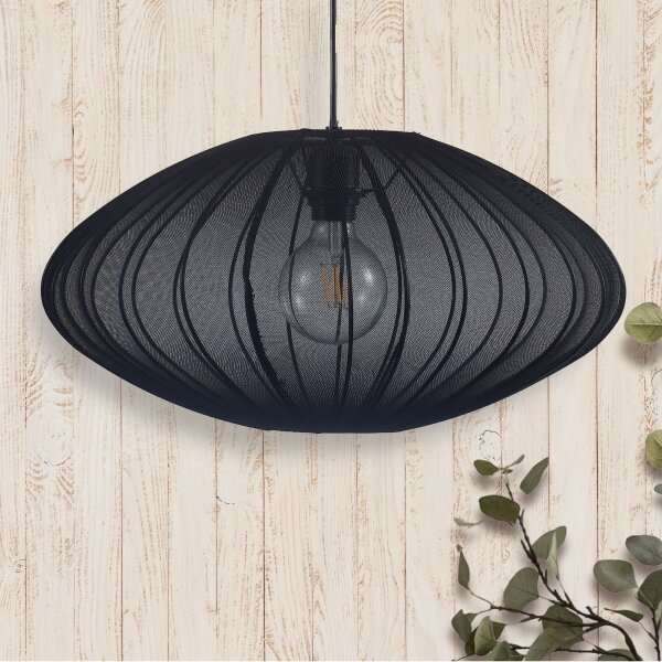 Lampadario a sospensione con filo KINU 1xE27/20W/230V diametro 50 cm nero