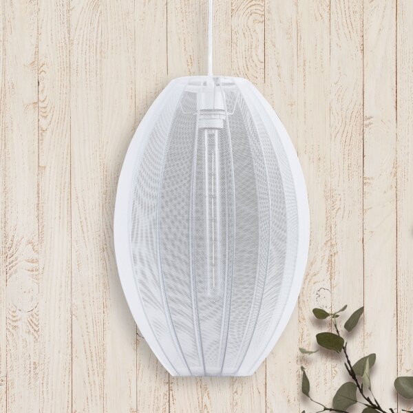 Lampadario a sospensione con filo KAREI 1xE27/20W/230V diametro 30 cm bianco